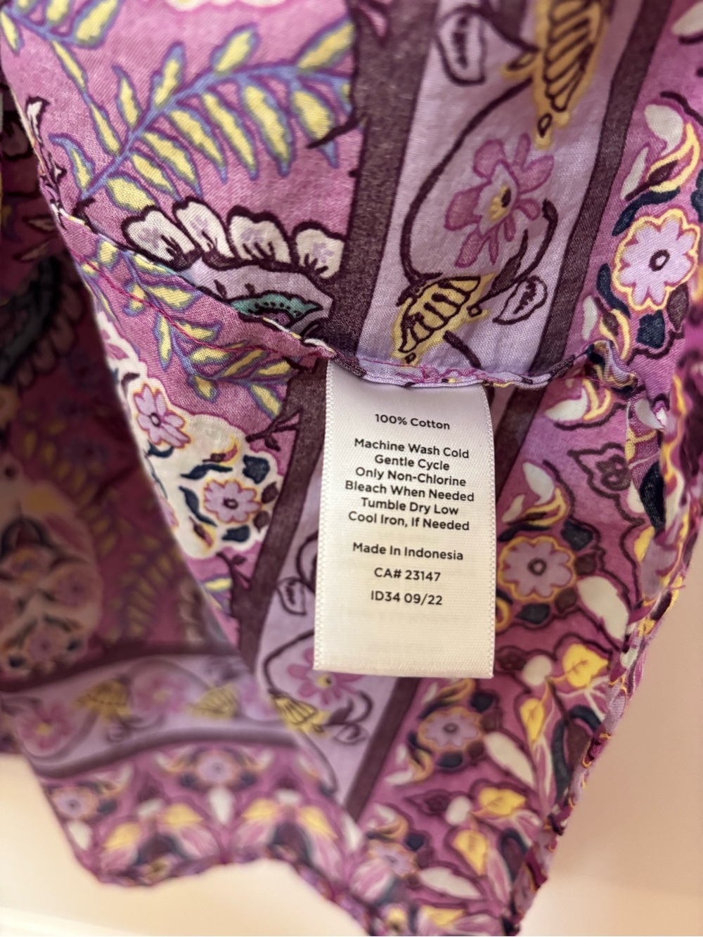 Talbots 100% Cotton Multicolor "Floret Medallion" Print Sleeveless Top, Size L - Picture 6 of 6